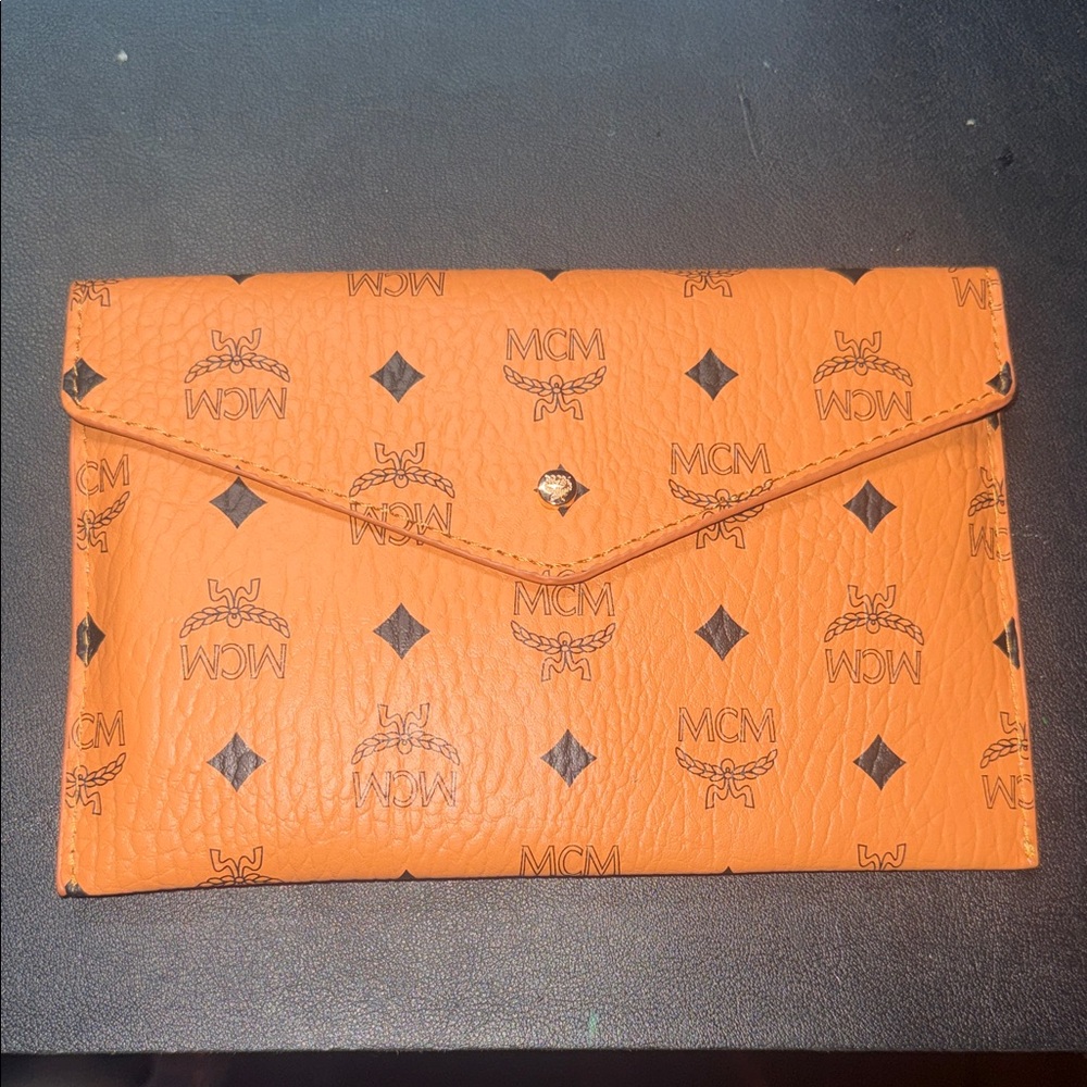 MCM Vibrant Orange Logo Clutch GWP